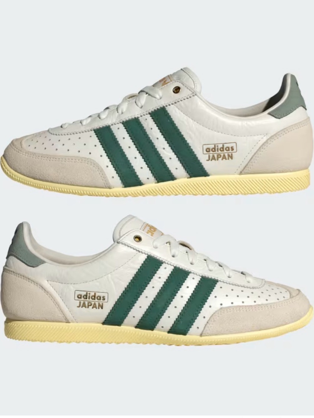 NWT adidas Japan Low-Top Sneakers in White, Green and Cream - Picture 1 of 4